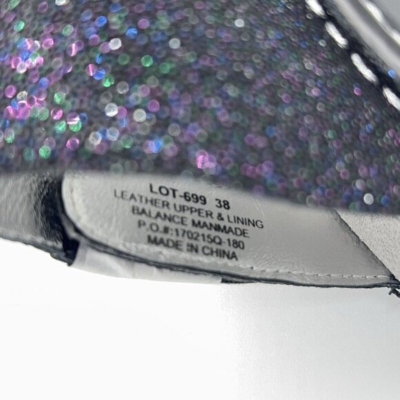 Alegria Sandals Loti Leather Triple Strap Wedge Glitteroti Black US 8 - 8.5 EU38 - Picture 7 of 8